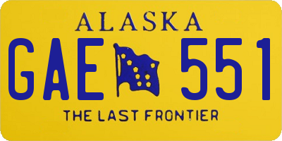 AK license plate GAE551