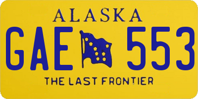 AK license plate GAE553