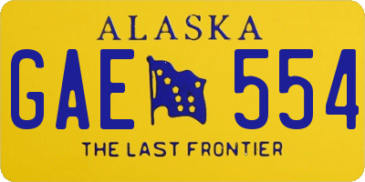 AK license plate GAE554