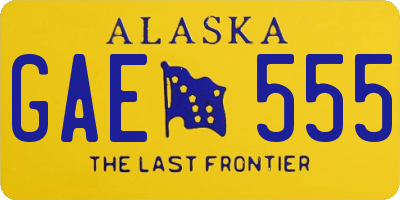 AK license plate GAE555