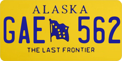 AK license plate GAE562