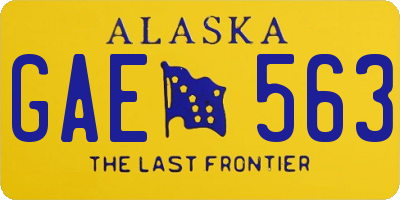 AK license plate GAE563