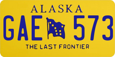 AK license plate GAE573