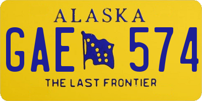 AK license plate GAE574