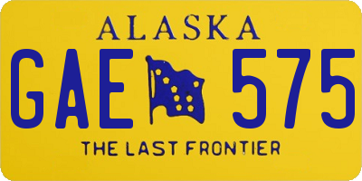 AK license plate GAE575