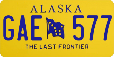 AK license plate GAE577