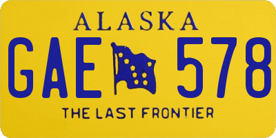 AK license plate GAE578