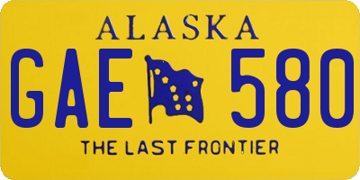 AK license plate GAE580