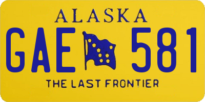 AK license plate GAE581