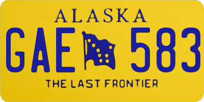 AK license plate GAE583