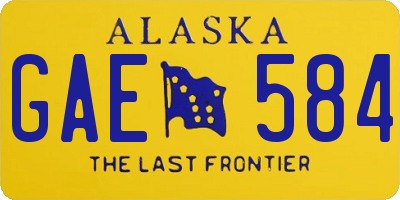 AK license plate GAE584