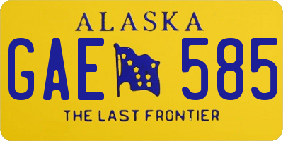 AK license plate GAE585