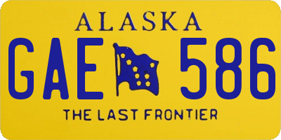 AK license plate GAE586