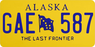 AK license plate GAE587