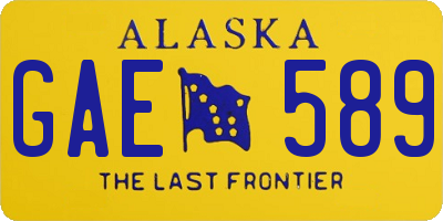 AK license plate GAE589