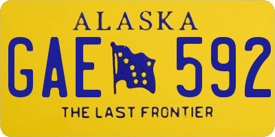 AK license plate GAE592