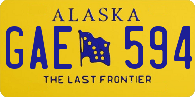 AK license plate GAE594