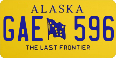 AK license plate GAE596