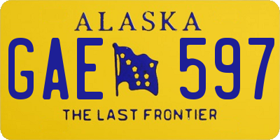 AK license plate GAE597