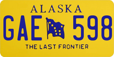 AK license plate GAE598