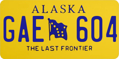 AK license plate GAE604