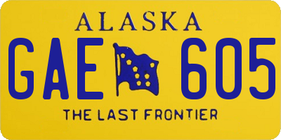 AK license plate GAE605