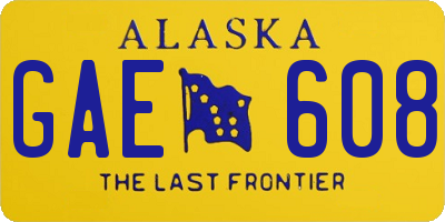 AK license plate GAE608