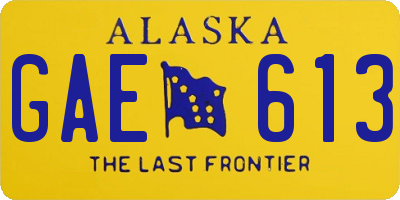 AK license plate GAE613