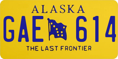 AK license plate GAE614
