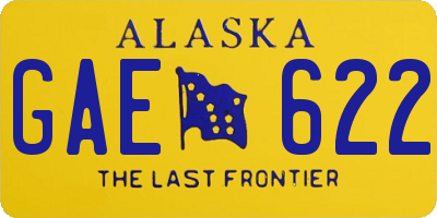 AK license plate GAE622