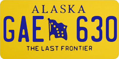 AK license plate GAE630