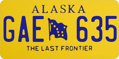 AK license plate GAE635