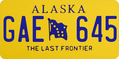 AK license plate GAE645