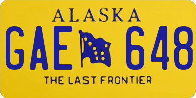 AK license plate GAE648