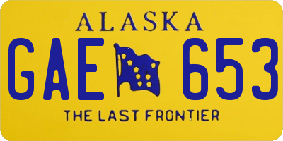 AK license plate GAE653