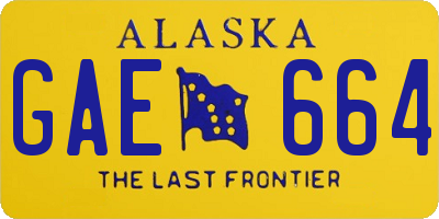 AK license plate GAE664