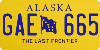 AK license plate GAE665