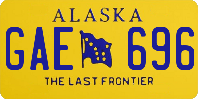 AK license plate GAE696
