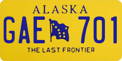 AK license plate GAE701