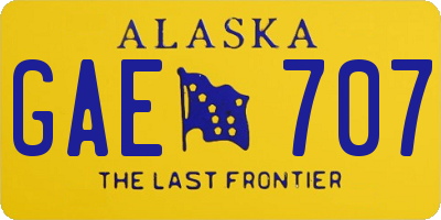 AK license plate GAE707