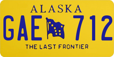 AK license plate GAE712