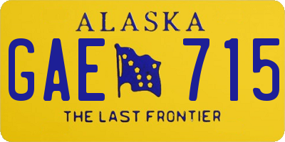 AK license plate GAE715