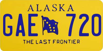 AK license plate GAE720