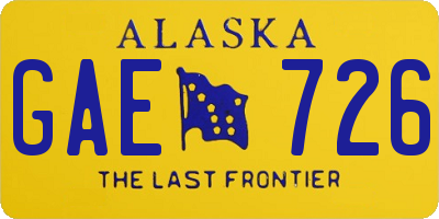 AK license plate GAE726