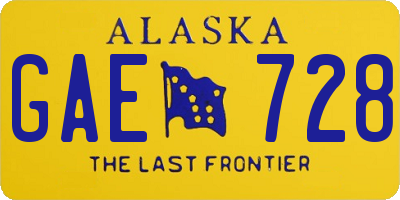 AK license plate GAE728