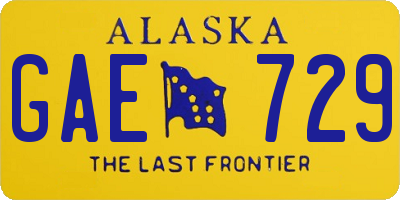 AK license plate GAE729