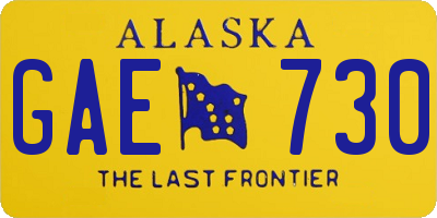 AK license plate GAE730