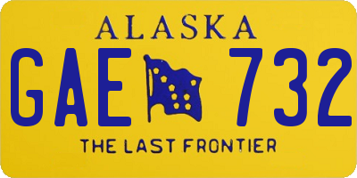 AK license plate GAE732
