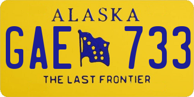 AK license plate GAE733