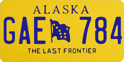AK license plate GAE784